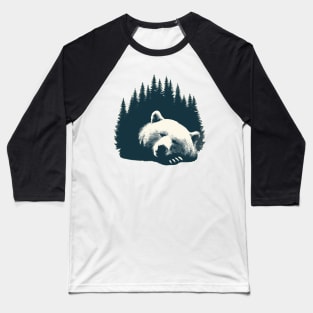 Retro Sleeping Grizzly Bear Baseball T-Shirt